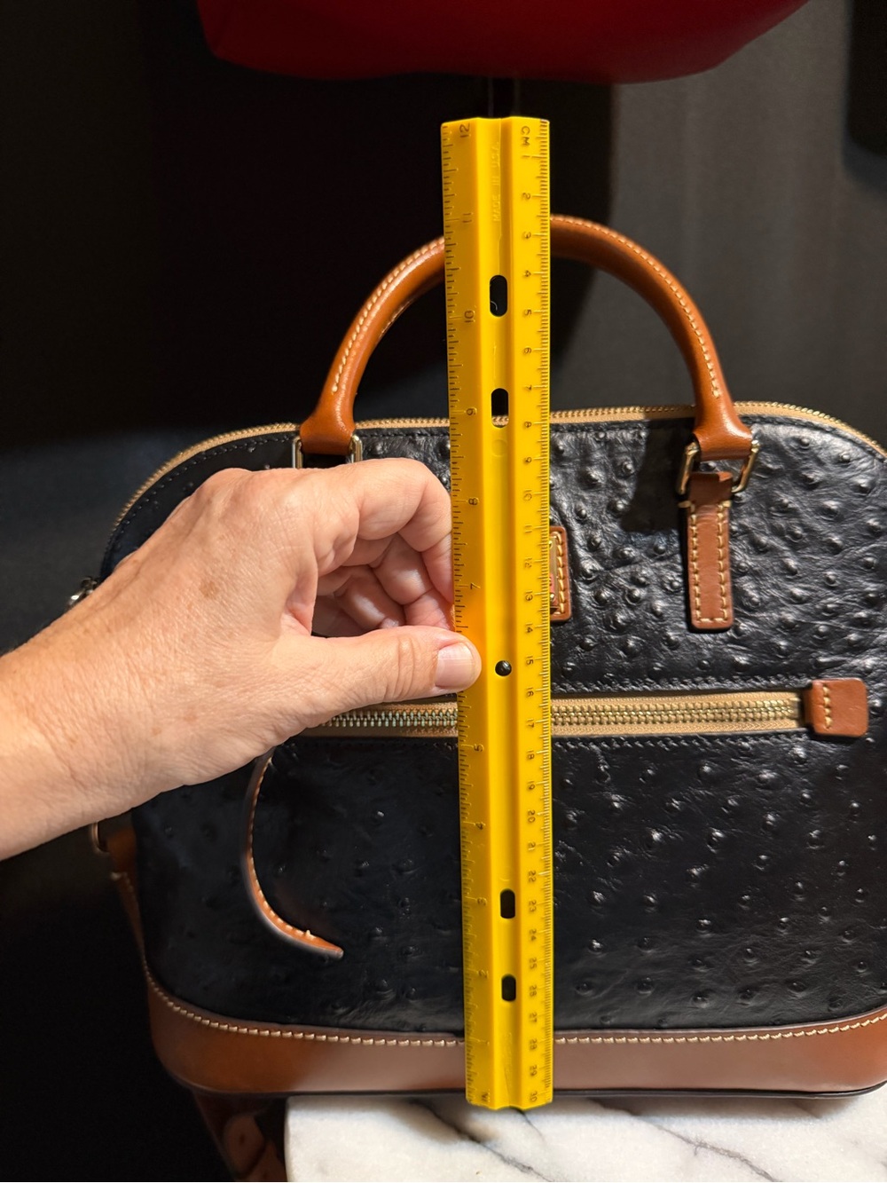 Dooney & Bourke Black Satchel with Brown Trim - Picture 6 of 8